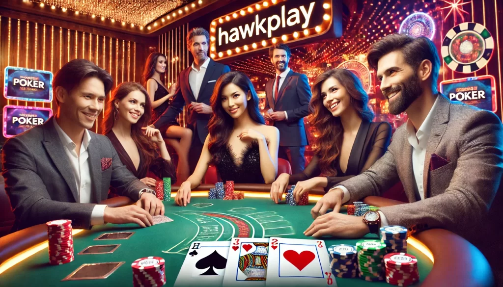 Hawkplay online betting platform cover image with vibrant gaming scene and secure betting elements