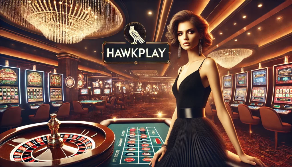 Hawkplay online betting platform cover image with vibrant gaming scene and secure betting elements